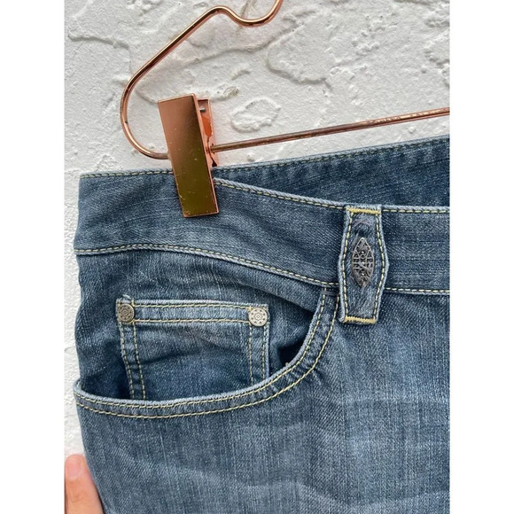 Elie Tahari Womens Mid Rise Bootcut Leg Denim Jeans Blue Sz L/XL - Picture 3 of 13